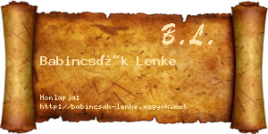 Babincsák Lenke névjegykártya